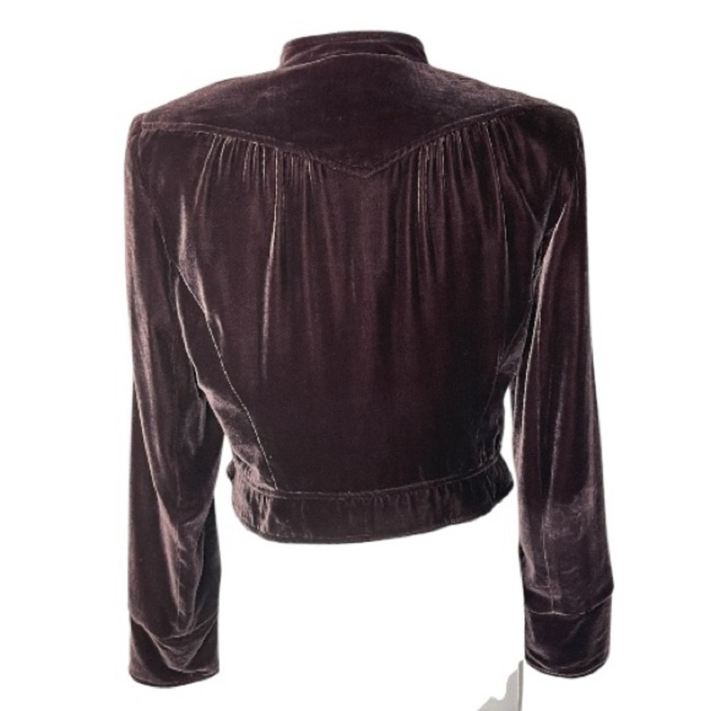 S & D Elegant Velvet Jacket in Rich Purple Sz L - Picture 3 of 5